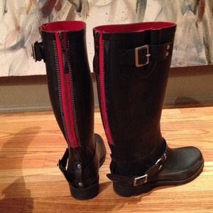 ON HOLD! Black Motorcycle Rain Boots