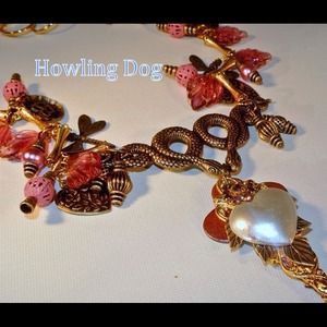 Soft and Edgy Pink  Snake necklace