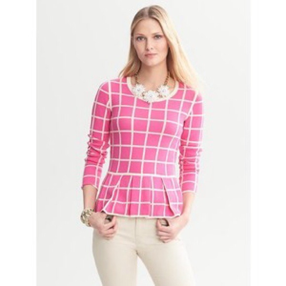 ❌Sold❌Pink Peplum Sweater - Picture 2 of 4