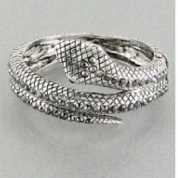 Silver Rhinestone Snake Bracelet