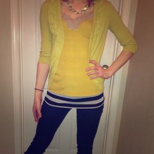 Mustard Yellow Silky Lacey Top