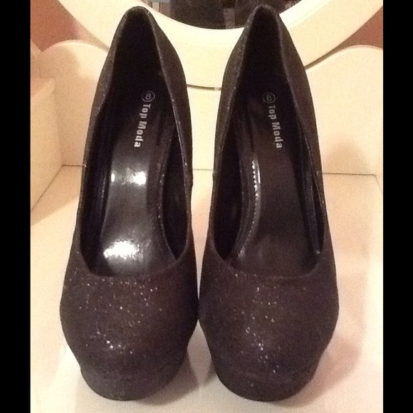 Sparkly Black Heels