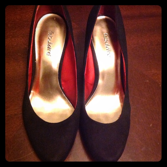 Black Faux Suede pumps