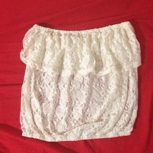 Lace strapless shirt