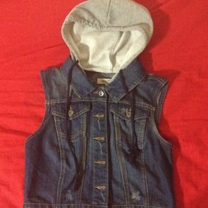 Gray hoody vest