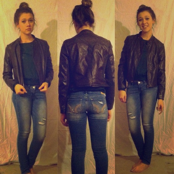 Chocolate brown leather jacket