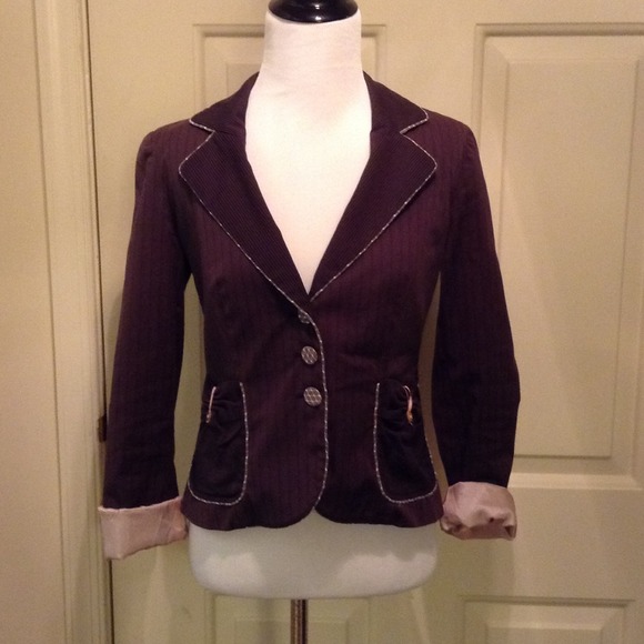 Rebecca Taylor Jackets & Blazers - REBECCA TAYLOR  Classy Brown Jacket w/ Pink Lace
