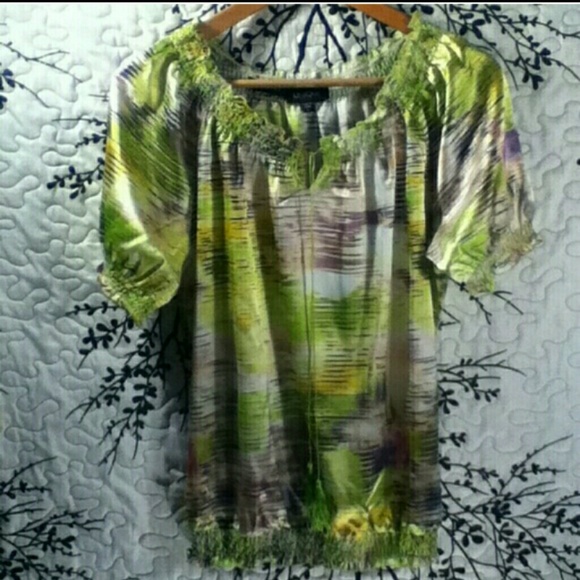 Satin Peasant Style Top