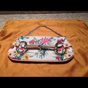 Equestrian Genuine Horse Bit Floral Purse