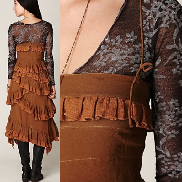 Nicholas K for Free People Babel Silk Ruffle Dress - Picture 2 of 4