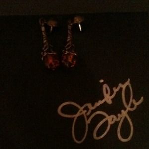 Sterling silver/topaz drop pierced earrings