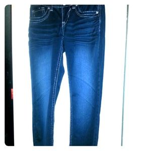 Hydraulic rhinestone skinny jeans