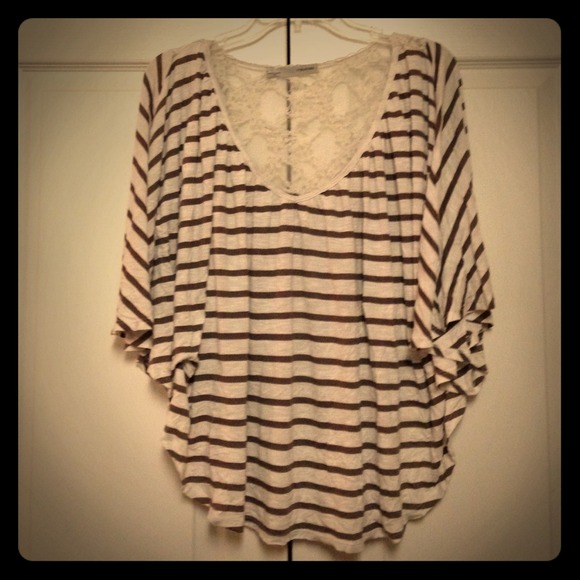 Maurice's  Tops - White and brown striped tunic