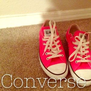 Converse Shoes - Neon Pink Converse Low Tops. Converse Shoes - Neon Pink Converse Low Tops.