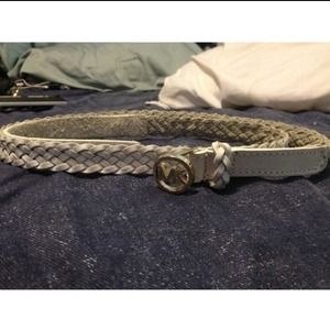 White braided Michael Kors belt