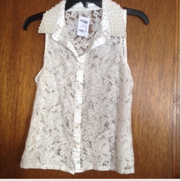 Lace pearl top - Picture 4 of 4