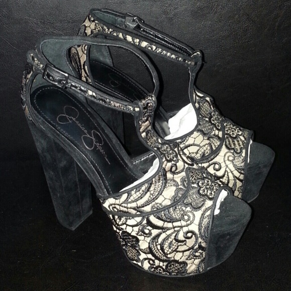 Jessica Simpson Shoes - Jessica Simpson Black Velvet/Lace Dany Shoes