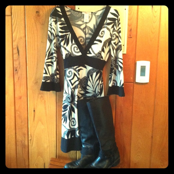 Black/white Print Dress