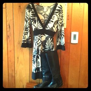 Black/white Print Dress