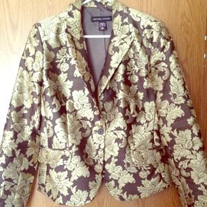 New York & Company Brown and Gold 1 button jacket.