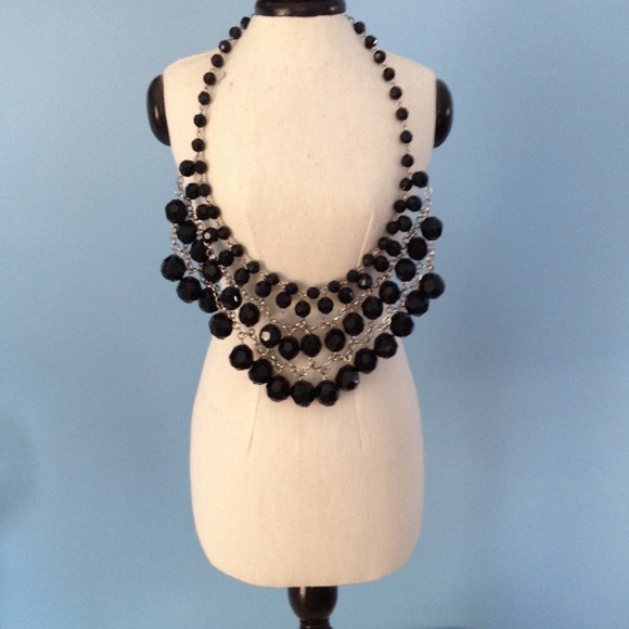 Black bib necklace