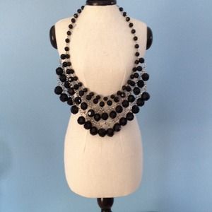 Black bib necklace