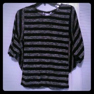 Black and gray striped top