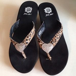 Reserved for Kimberlydawn Yellow Box wedge sandal