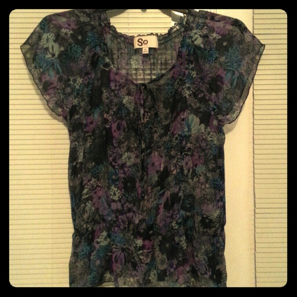 Purple and blue sheer top - Picture 1 of 2