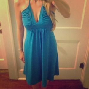 Lovely Teal Halter Dress
