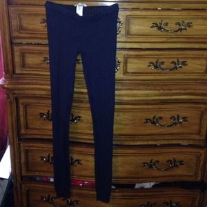 Navy blue knit leggings