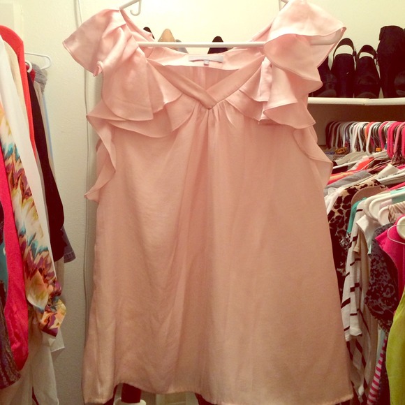 Soft pink ruffle top