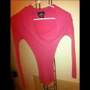 Soft pink, slim fit, scoop neck sweater