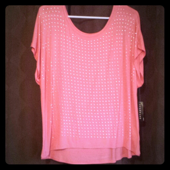 Slouchy top with silver studs. NWT