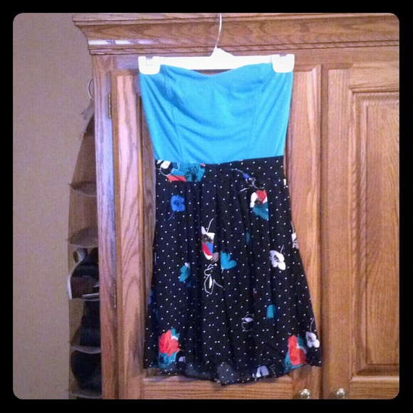 Teal and floral dress