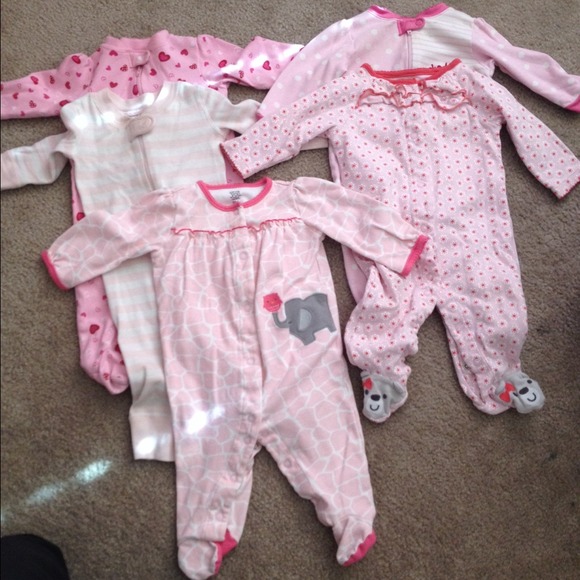 5 baby girl pajamas 6-9 months