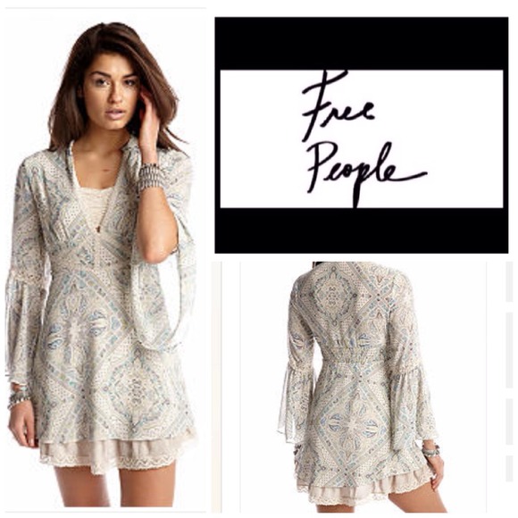 Free People Dresses & Skirts - Free People Boho-Chic Print Slip Dress.  NWT.