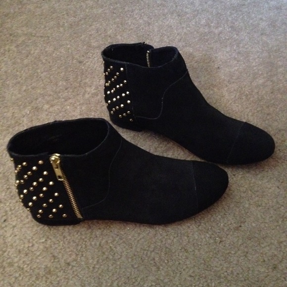 Top shop black gold stud boots