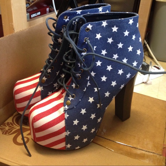 Americana Lace-Up Flag Booties