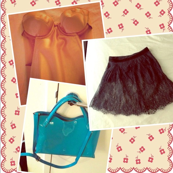 <sold>Bundle bag, skirt, bra