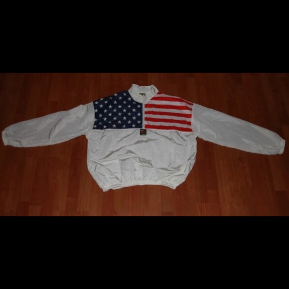 vintage flag windbreaker