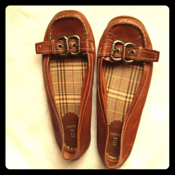 🌟Real leather Brown Buckle flats