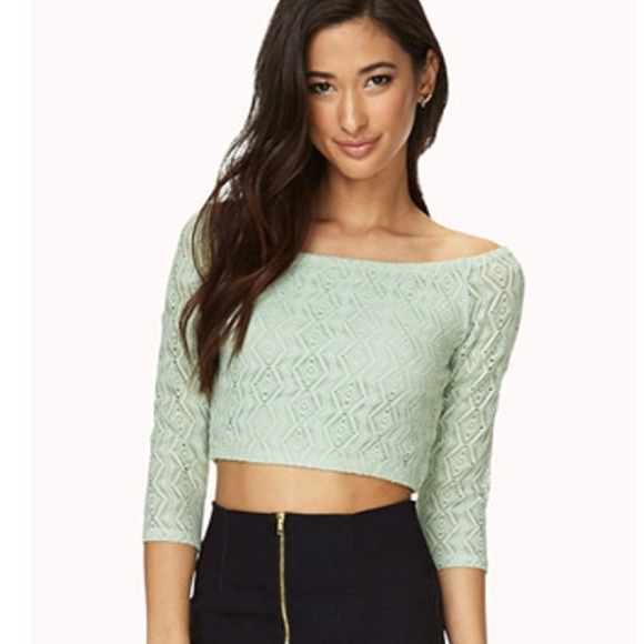 Crop top in triangular pattern (mint)