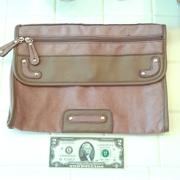 Large hand clutch foe suede/ leather