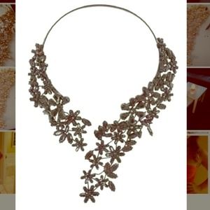 BCBG Stone Floral Necklace