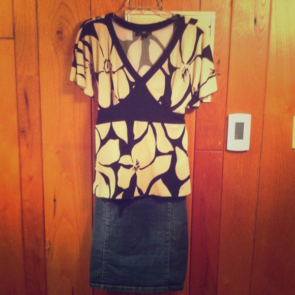 Print Short Sleeve Blouse