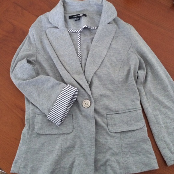 Grey stretchy blazer top