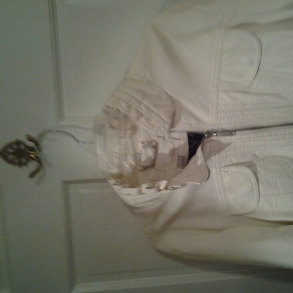 Cream color pleather jacket