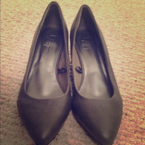 Grey Kitten Heel Pumps