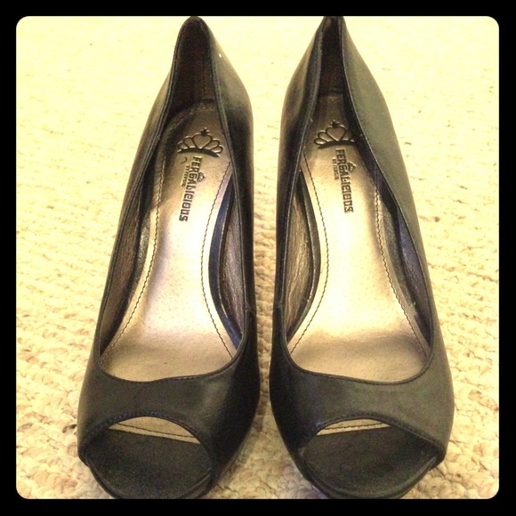 Black Peep Toe Pumps
